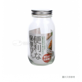 銀蓋玻璃罐450ml (日本製)1x6 M6579 