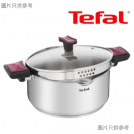 TEFAL 特福G72346/24cm湯鍋連玻璃蓋TEFAL(不鏽鋼)電磁爐底