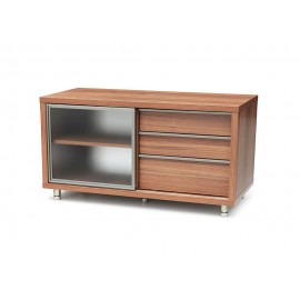 RED APPLE TV CABINET WITH GLASS SLIDING DOOR AND 3 DRAWERS TR083-48