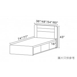 Bed Frame with Three Drawer Bed - NFT36B+3672/3675