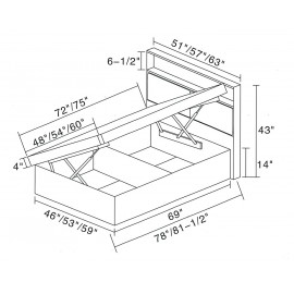 Hydraulic Oil Bed Frame - NFT6075C