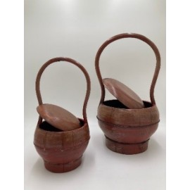 中式漆器木籃
